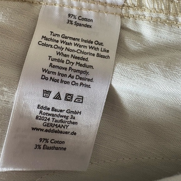 NWT Eddie Bauer, size 2, cargo utility tan pants, boyfriend slim - Picture 7 of 8